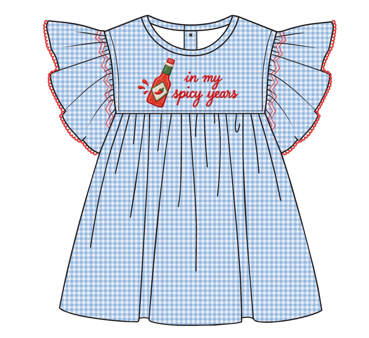PO4 - ETA MARCH - In My Spicy Years embroidered dress w/ matching bloomers
