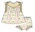 PO4 - ETA MARCH - Boots, Bows & Gators smocked diaper set